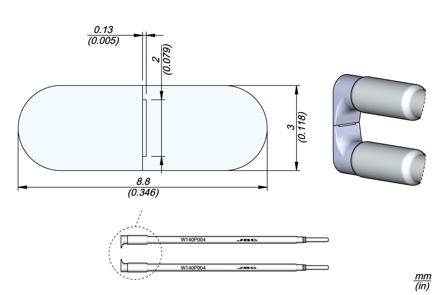 W140P004 - Slot Cartridge 38 AWG 2 x 0.13